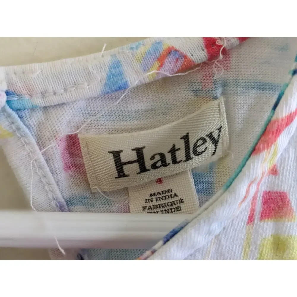 Hatley Sailboat Dress Size 4 Tank Keyhole Back Nautical Boats Multicolor
